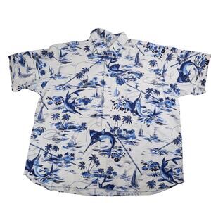 Vintage Polo Ralph Lauren Pacific Marlin Island Fishing Button Up Casual Shirt